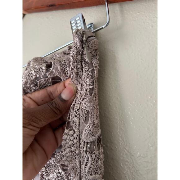 C. Luce Beige Lace Tube Dress Size Medium - Picture 8 of 12